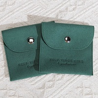 Pochette à bijoux en microfibre personnalisée avec logo imprimé, petite pochette pour boucles d'oreilles, anneaux, bijoux, pochette cadeau, rangement en microfibre