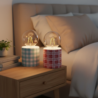 Changhong Keramik Bohemian Abnehmbare LED Runde Tischlampe für Schlafzimmer Wohnzimmer Büro & Studentenwohnheim Innenbereich