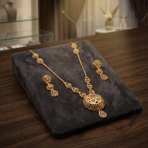 Wholesale Fashion Necklaces Brass 14K 18K 24K Gold Filled Dubai Style Turkey Jewelry Set Traditional Turkish Design Jewelry Set - Product Image 2