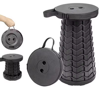 Tabouret rond réglable en plastique portable, chaise de camping télescopique extensible pour la pêche et le barbecue en plein air, tabouret pliant