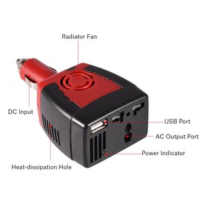 150W Car Cigarette Lighter Inverter <strong>DC</strong> <strong>12V</strong> to <strong>AC</strong> 110V/220V Voltage Converter Car Charger <strong>Adapter</strong> with USB Port &amp; <strong>AC</strong> Power Socket - Product Image 3