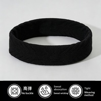 Bandeau de sport en polyester absorbant la transpiration, couleur unie, pour la course à pied, le fitness, le basketball/football, antidérapant, très élastique