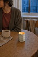 Bougie artisanale en cire de soja écologique dans un pot en céramique, style vintage, coffret d'aromathérapie fait main pour les fêtes