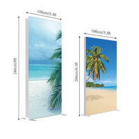 Admax 3.3x6.5ft/8ft Boîte à lumière LED SEG pliable sans outil pour publicité, toile de fond en tissu pour salon professionnel et exposition
