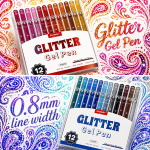 Stylo Gel Jumbo 12 Couleurs Grande Capacité 0,8 mm pour Carnet, Étudiant, Art, Bricolage, Gribouillage, <span class=keywords><strong>Dessin</strong></span>, Marqueurs, Bureau, Papeterie Artistique <span class=keywords><strong>Kawaii</strong></span> - Product Image 4