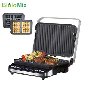 BioloMix Grille électrique multifonction pour aliments et légumes, machine à cuire à plat, plaque chauffante, grill sans fumée, machine à griller la viande, machine à faire des crêpes - Product Image 2