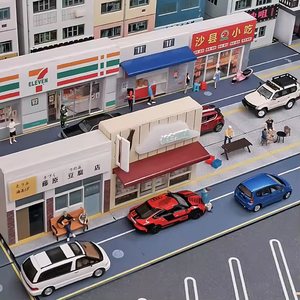 แบบจำลองอาคารแมคโดนัลด์ขนาด 1:64 ฉากจำลองถนนขนาดจิ๋วพร้อมไฟประดับ - Product Image 5