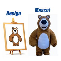 Costume de mascotte d'ours brun en peluche gonflable Funtoys, mignon et moelleux, durable, respirant et confortable pour adultes, idéal pour les fêtes d'Halloween et les cosplay
