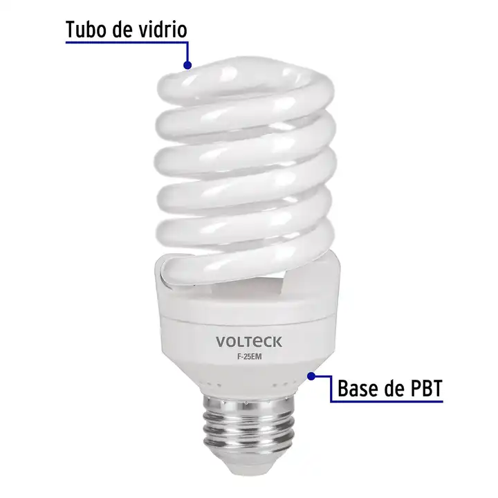 Volteck Mini T2 25W Daylight Spiral Lamps Box of 8 Ceiling Lights in Blister Pack