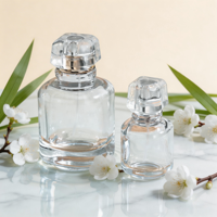 Flacon de parfum vide de luxe personnalisé unique, en verre plat, 30 ml, 50 ml, sérigraphie mate, 100 pièces, flacon rechargeable