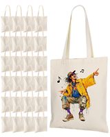 Sacs en toile naturelle non blanchie, sacs de shopping personnalisés avec logo imprimé, pour la décoration DIY, kit de fournitures pour la sérigraphie