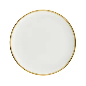 Aangepaste Logo Nordic Melamine Plaat Gouden Rand Rond A5 100% Melamine Plaat