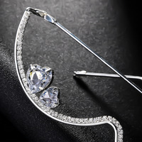 Monture de lunettes tendance en forme de cœur avec strass, sans verres, style hip-hop pour filles branchées