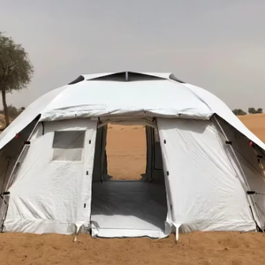 Carpa Familiar Geodésica de Aluminio Azul para 5 Personas, Doble Capa, Resistente al Agua, Fácil de Instalar, para Emergencias y Desastres - Product Image 1