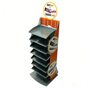 Présentoir de <span class=keywords><strong>sol</strong></span> pliable et détachable en fer et acier avec revêtement en poudre, personnalisé en usine, pour boissons gazeuses, avec roues, DIY - Product Image 4