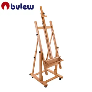 Rangka H Ekstra Besar Dapat Disesuaikan Kayu Kokoh Beech Studio Easel untuk Lukisan