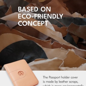 Boshiho Genuine Leather Travel <b>Wallet</b> Cover Card Holder with for Airtag Slot for Men and Women Essential <b>Passport</b> Holder - Product Image 2