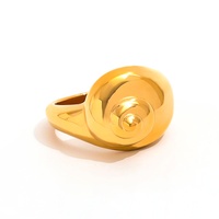 Fenny 18 Karat vergoldet wasserdicht & No Fade Sommerferien Mode Chunky Conch Ring Edelstahl Großhandel Schmuck Form Frauen