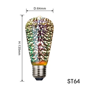 <b>Led</b> Fireworks Bulb G80 E27 3D Colorful Light For Home Decor - Product Image 4