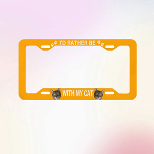 Cadres de <span class=keywords><strong>plaque</strong></span> d'immatriculation personnalisés de haute qualité pour animaux de compagnie accessoires de voiture mignons Je préfère être avec mon chien cadre de <span class=keywords><strong>plaque</strong></span> d'immatriculation personnalisé - Product Image 1