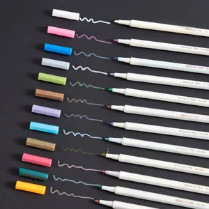 6/12 रंग सेट धातु मार्कर पेन 1.5mm ठीक बिंदु पेंट पेन धातुई ड्राइंग कलम धातु पानी आधारित स्थायी मार्करों
