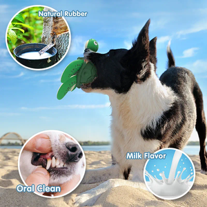 KINYU 2023 çevre dostu su geçirmez Pet eğlenceli oyuncaklar Bite dayanıklı kağıt kauçuk deniz kaplumbağaları sevimli interaktif ses köpekler peluş oyuncak - Product Image 5
