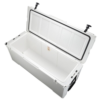 Glacière de grande capacité 180QT pour le stockage de glace, récipient alimentaire, réfrigérateur, glacière rotomoulée sur roues