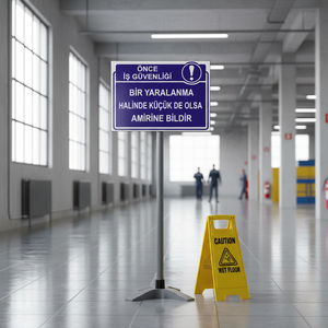 En cas de blessure légère, signaler au superviseur - Panneau de signalisation routière en acier pour sols glaçants, à utiliser en ville - Product Image 5