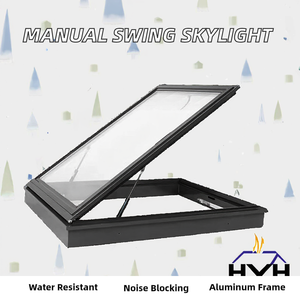 <span class=keywords><strong>Ventana</strong></span> <span class=keywords><strong>de</strong></span> Techo Manual <span class=keywords><strong>de</strong></span> Aluminio con Apertura Vertical, Doble Acristalamiento Templado Low-e, Impermeable, con Persiana Enrollable - Product Image 1