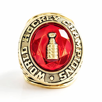 Réplique de la bague de champion de hockey de Montréal 1968, plaquée or, pierre rouge, lourde, souvenir pour les fans, cadeau, vente en gros