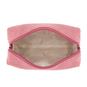 <span class=keywords><strong>Beauty</strong></span> Case da Donna Personalizzato con Logo in Velluto a Coste Corduroy con Cerniera per Cosmetici e Articoli da Toilette - Product Image 6