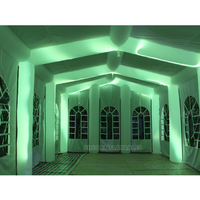Grande tente de fête de mariage gonflable mobile de 12x6m avec éclairage LED pour les fêtes ou événements en plein air
