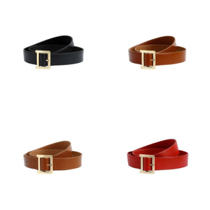 Cintura Monocolore con Fibbia Dorata 105cm Nera Marrone Rossa Accessorio Casual da Donna - Product Image 3