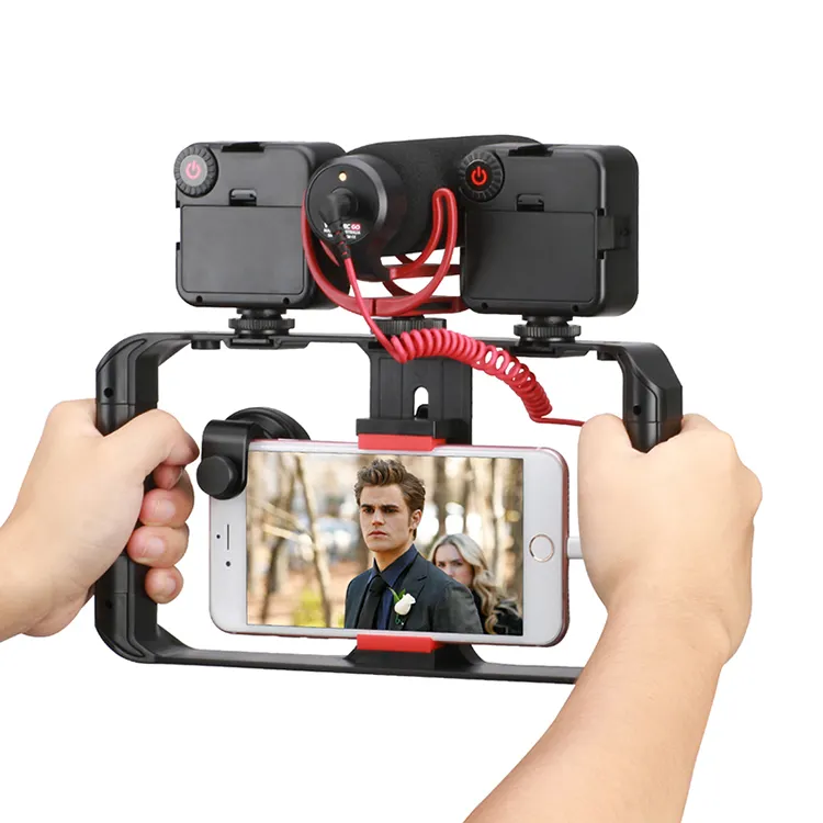 Smartphone Cinema Video Rig Registrazione Vlogging Rig Cassa Del Telefono Film di Montaggio Stabilizzatore