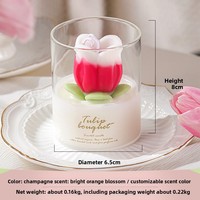 Göttinnen-Festival Romantisches Handgemachtes Geschenk Tulpenblumen-Tasse Geburtstag Valentinstag Souvenir Tulpenblumen-Kerze Valentinstag