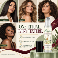 Minyak Rambut Roll-on Length Ritual, Minyak Perawatan Rambut Fenugreek Black Seed Amla, Memperkuat, Menutrisi, Melindungi Rambut, OEM Private Label