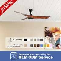 Ventilateur de plafond 1stshine ABS Blade Bathroom Sale, compatible Alexa et Google, ultra silencieux, design élégant, haute efficacité, sans lumière