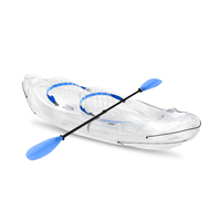 Vanace Nouveau Design Portable Double Pliable Canoë De Pêche Gonflable 2 Personnes Transparent Kayak Canoë Bateau avec Pagaie à Vendre