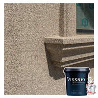 Vissney Revêtement Texturé Effet Fausse Pierre de Qualité Professionnelle pour Mur Extérieur, Peinture d'Imitation Granit