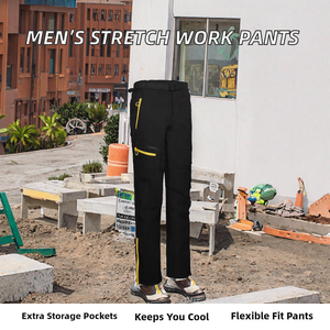 Vente d'usine Safetech – Pantalon de travail homme multi-poches certifié CE, respirant, double genouillère, en nylon et élasthanne extensible, idéal pour l'été - Product Image 2