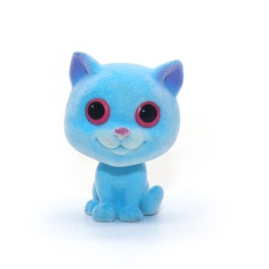 Plastic OEM PVC figure <span class=keywords><strong>for</strong></span> <span class=keywords><strong>the</strong></span> capsule toy cat flocking petty Mini toy Animal flocking - Product Image 2