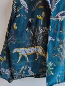 Nouvelle Veste Bomber Courte en Velours Imprimé Jungle, Broderie Florale Artistique, Style Streetwear, Disponible en Gros, En Promotion - Product Image 5