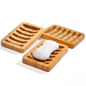 Shampoo <b>Bar</b> Holder for <b>Shower</b> Wood Soap Dishes Wooden Soap Saver Tray Stand Travel Container Case Bamboo Soap Dish - Product Image 1