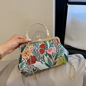 Evening Bag Frame Shape Embroidered Floral Print Women's Handbag Crossbody Shoulder Bag High Quality Summer 2023 - Product Image 1