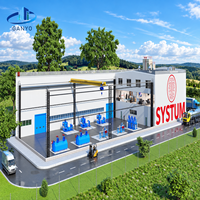 Abri pour équipement de station de pompage avec structure en acier modulaire pour les projets d'irrigation, de drainage et d'exploitation des eaux usées
