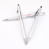 Stylo à bille argenté réaliste de haute qualité avec logo imprimé pour le bureau