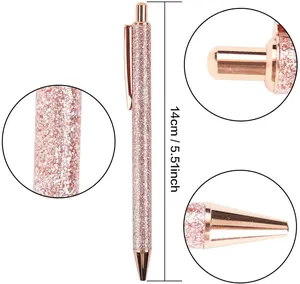 Business Pen Set Shining Custom Metal Pen Beautiful Manual Ballpoint Pen Full Printing Design For Girl Gift Set