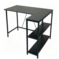 Bureau d'ordinateur en forme de L pour économiser de l'espace, bureau de jeu d'angle avec étagères de rangement, poste de travail pour PC et ordinateur portable
