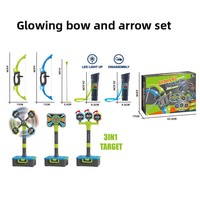 Kit de tir à l'arc pour enfants Chilomie Toys, pour les 3 ans et plus, arc lumineux, flèches souples en plastique, ventouses, carquois, sports de tir en plein air
