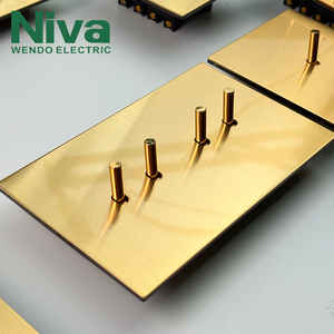 <span class=keywords><strong>Interruptores</strong></span> de pared de palanca de <span class=keywords><strong>4</strong></span> vías Niva Brass, estándar británico, panel de acero inoxidable, interruptor de luz para el hogar, la villa, la oficina y el hotel - Product Image 3